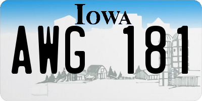 IA license plate AWG181