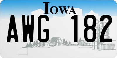 IA license plate AWG182