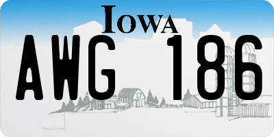IA license plate AWG186