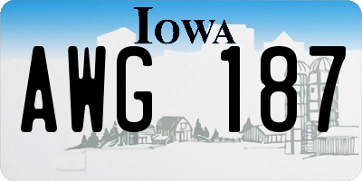 IA license plate AWG187