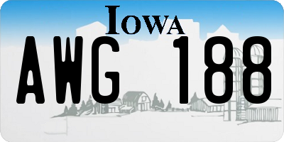 IA license plate AWG188