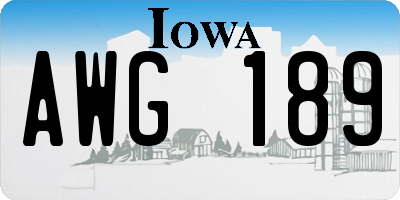 IA license plate AWG189