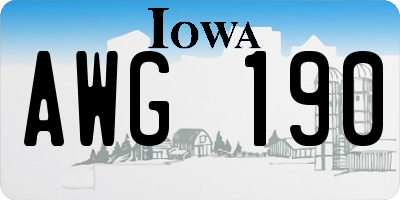 IA license plate AWG190