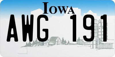 IA license plate AWG191