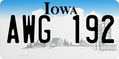 IA license plate AWG192