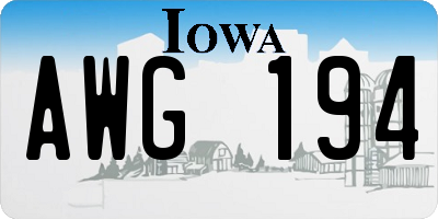 IA license plate AWG194