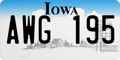 IA license plate AWG195