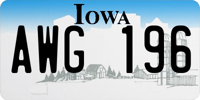 IA license plate AWG196