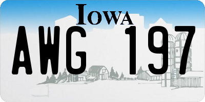 IA license plate AWG197
