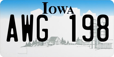 IA license plate AWG198