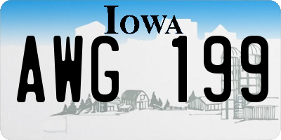 IA license plate AWG199