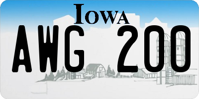 IA license plate AWG200