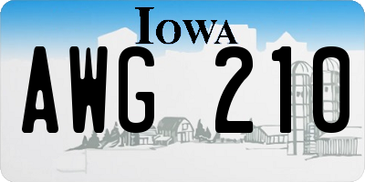 IA license plate AWG210