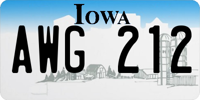 IA license plate AWG212