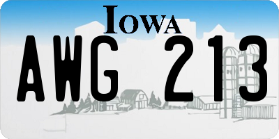IA license plate AWG213