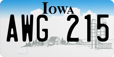 IA license plate AWG215