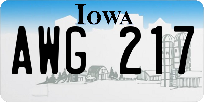 IA license plate AWG217