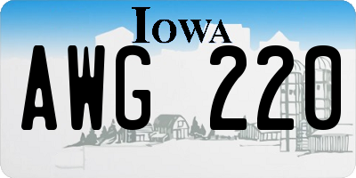 IA license plate AWG220