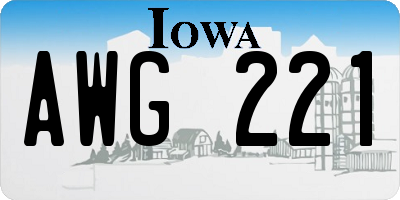 IA license plate AWG221
