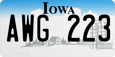 IA license plate AWG223