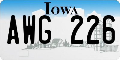 IA license plate AWG226