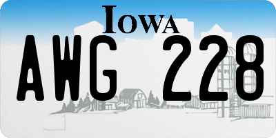 IA license plate AWG228