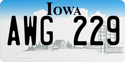 IA license plate AWG229