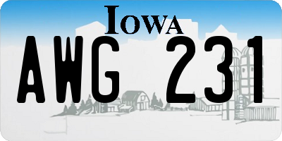 IA license plate AWG231