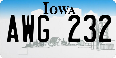 IA license plate AWG232