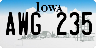 IA license plate AWG235