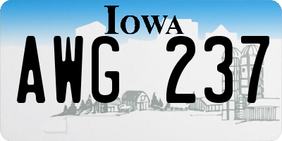 IA license plate AWG237