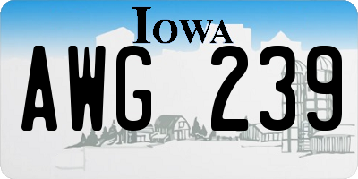 IA license plate AWG239