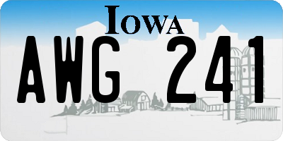 IA license plate AWG241