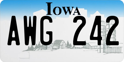 IA license plate AWG242