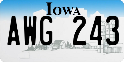 IA license plate AWG243