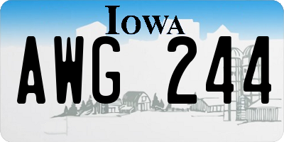 IA license plate AWG244