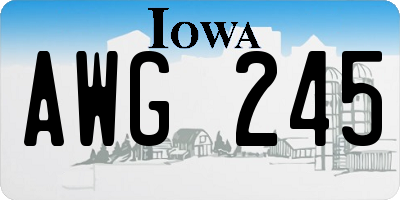 IA license plate AWG245