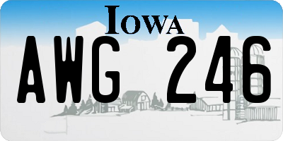 IA license plate AWG246