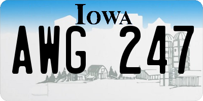 IA license plate AWG247