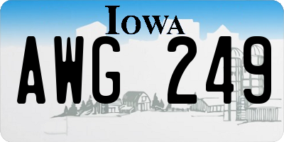 IA license plate AWG249
