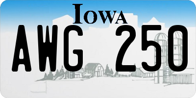 IA license plate AWG250