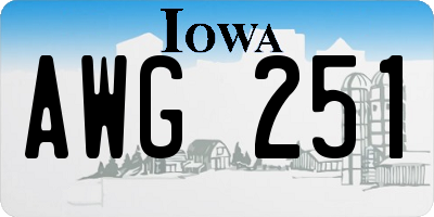 IA license plate AWG251