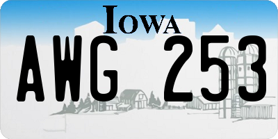 IA license plate AWG253