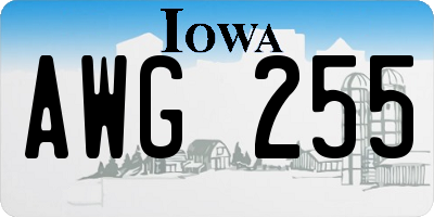IA license plate AWG255