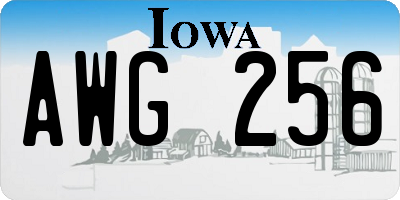 IA license plate AWG256