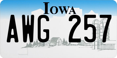 IA license plate AWG257