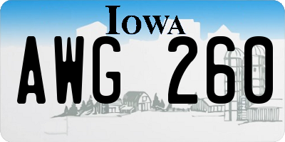 IA license plate AWG260