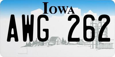 IA license plate AWG262
