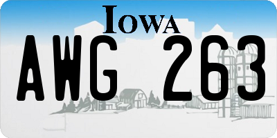 IA license plate AWG263