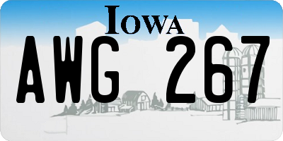 IA license plate AWG267